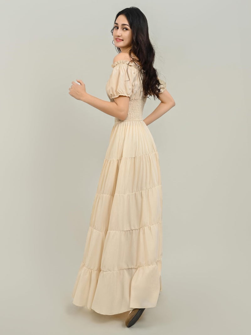 Zhitunemi Renaissance Costume Women Dress: Halloween Costumes Woman 2025 Renaissance Dresses - Halloween Party Theme Events Beige XL - Image 4